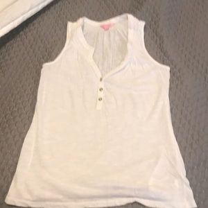 Lilly Pulitzer Sleeveless Essie Top Resort White